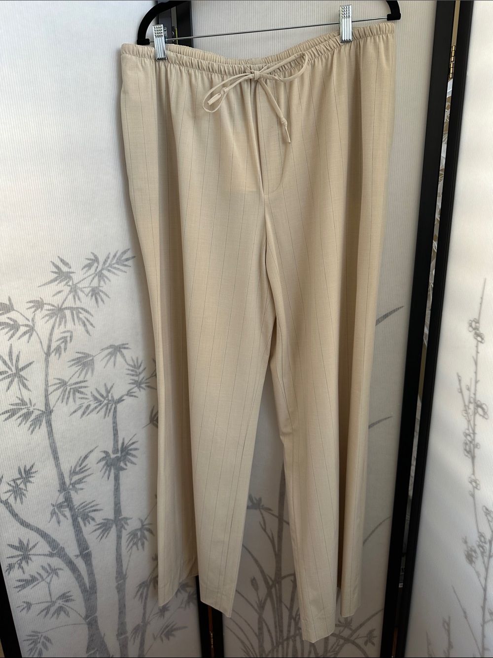 Zara Cream Drawstring Dressy Jogging Pants